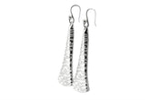 Long dangle earrings: sterling silver earrings with wave texture - Fine Jewelry by Anastasia Savenko